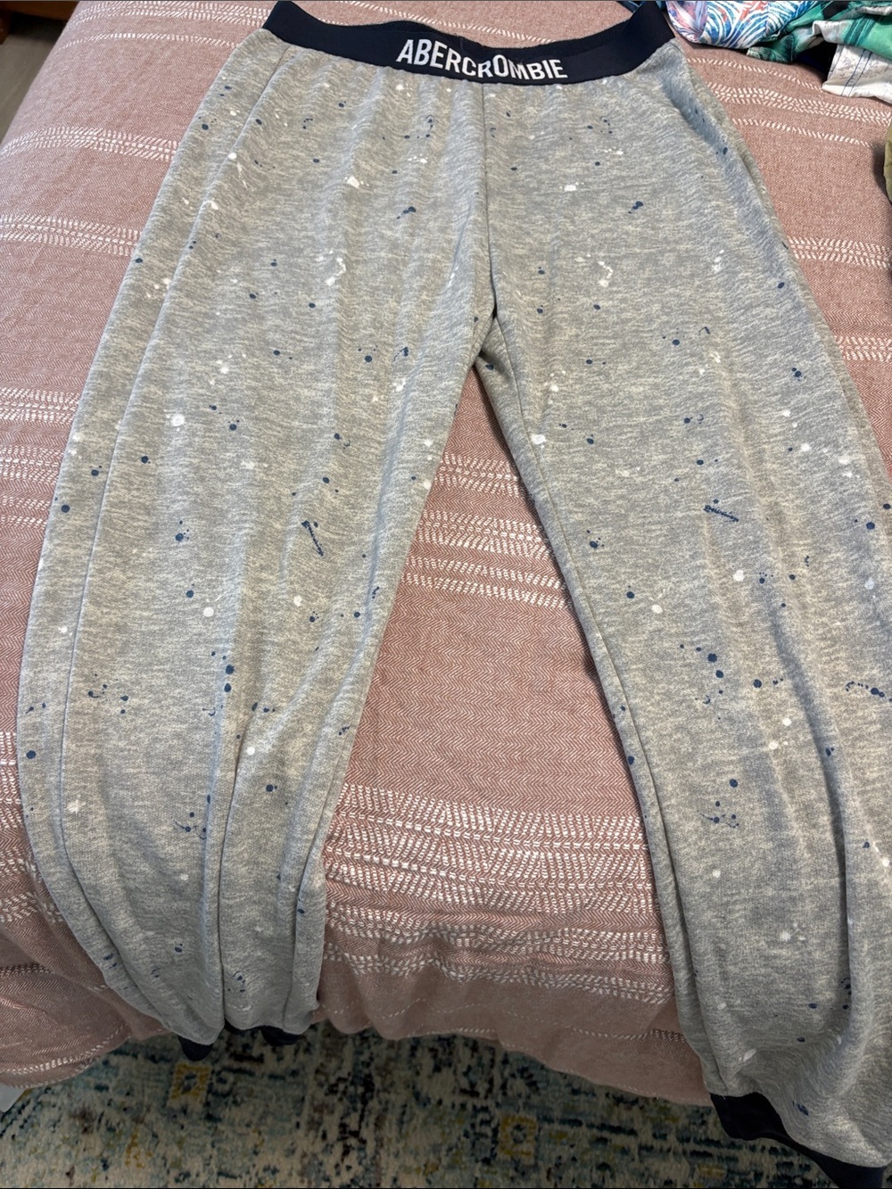 abercrombie kids Grey Paint-Splatter Jogger Pajama Bottoms